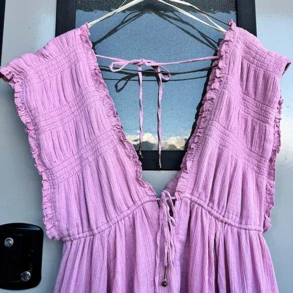 Free People Frilly Pink Mini Dress - Picture 5 of 7